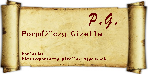 Porpáczy Gizella névjegykártya